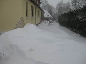 die Schneewehen sind auch schon gewachsen